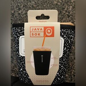 Java Sok Black Reusable Insulating Sleeve Size:Medium Black and White speckled